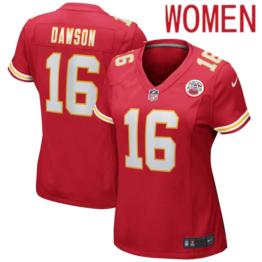 Women Kansas City Chiefs #16 Len Dawson Nike Red Game Retired Player NFL Jersey